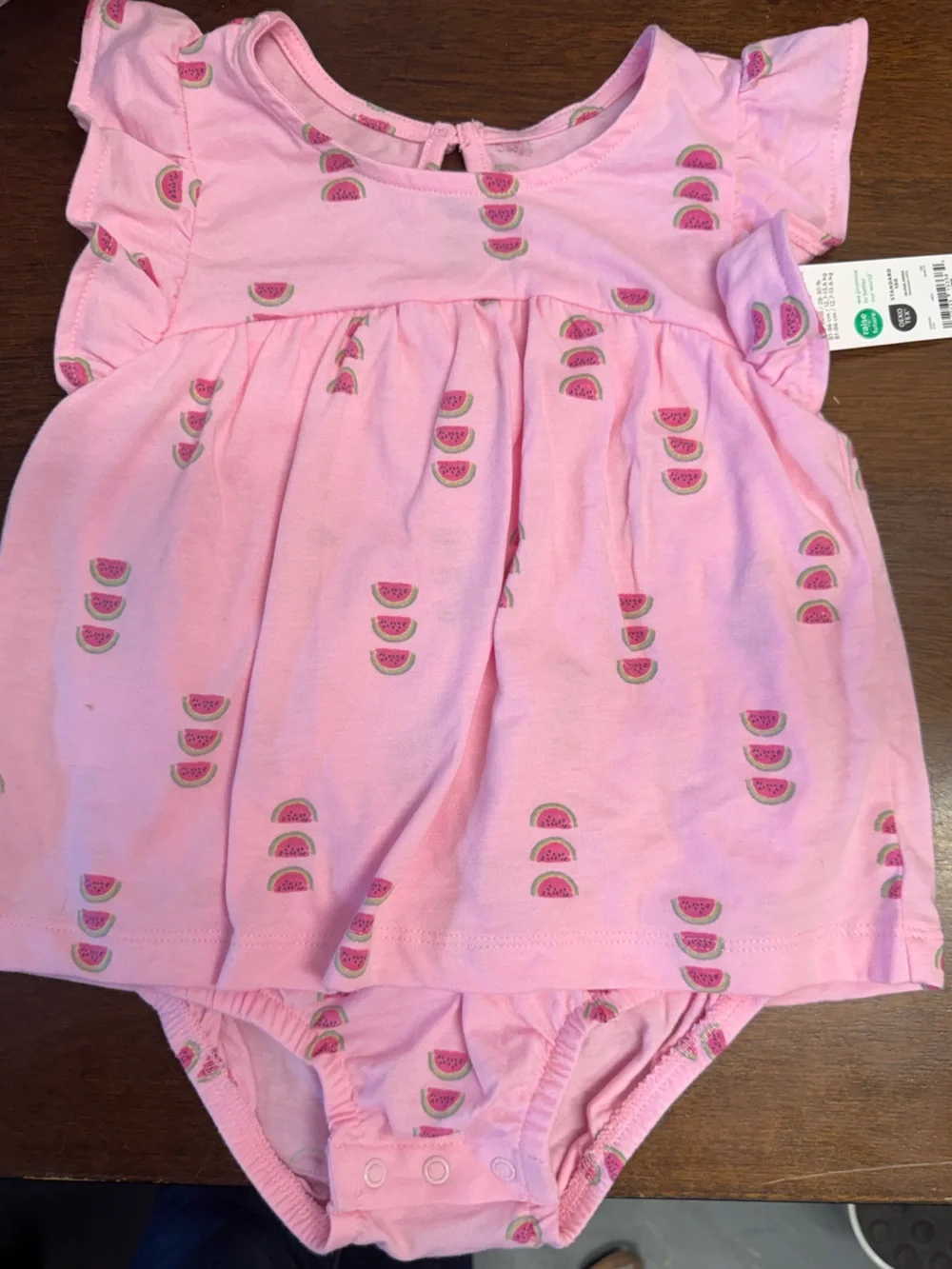 Carter's Pink Watermelon Print Dress Bodysuit